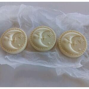 Lot of 3 Handcrafted Art Soap Half Moon Starry Universe Celestial 4 Oz. Each
